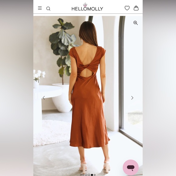 Hello Molly Rust-Brown Midi Dress - Picture 3 of 7